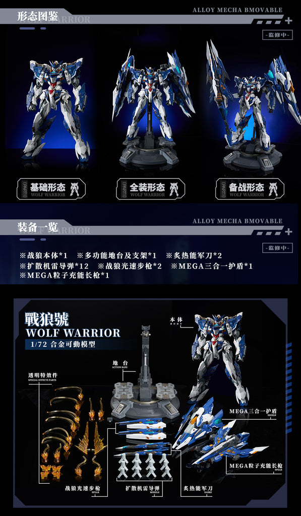 [Pre-order] Nuclear Gold Reconstruction - Crystal Envoy No. 2 Mecha Wolf Warrior (Mega Mode Ver.) Alloy Movable 1/72 Scale Figure AniMester - Nekotwo