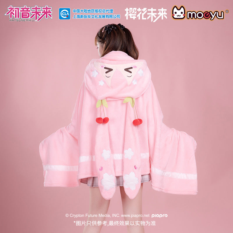 Hatsune Miku - Sakura Miku Air Conditioning Blanket with Hat Moeyu - Nekotwo