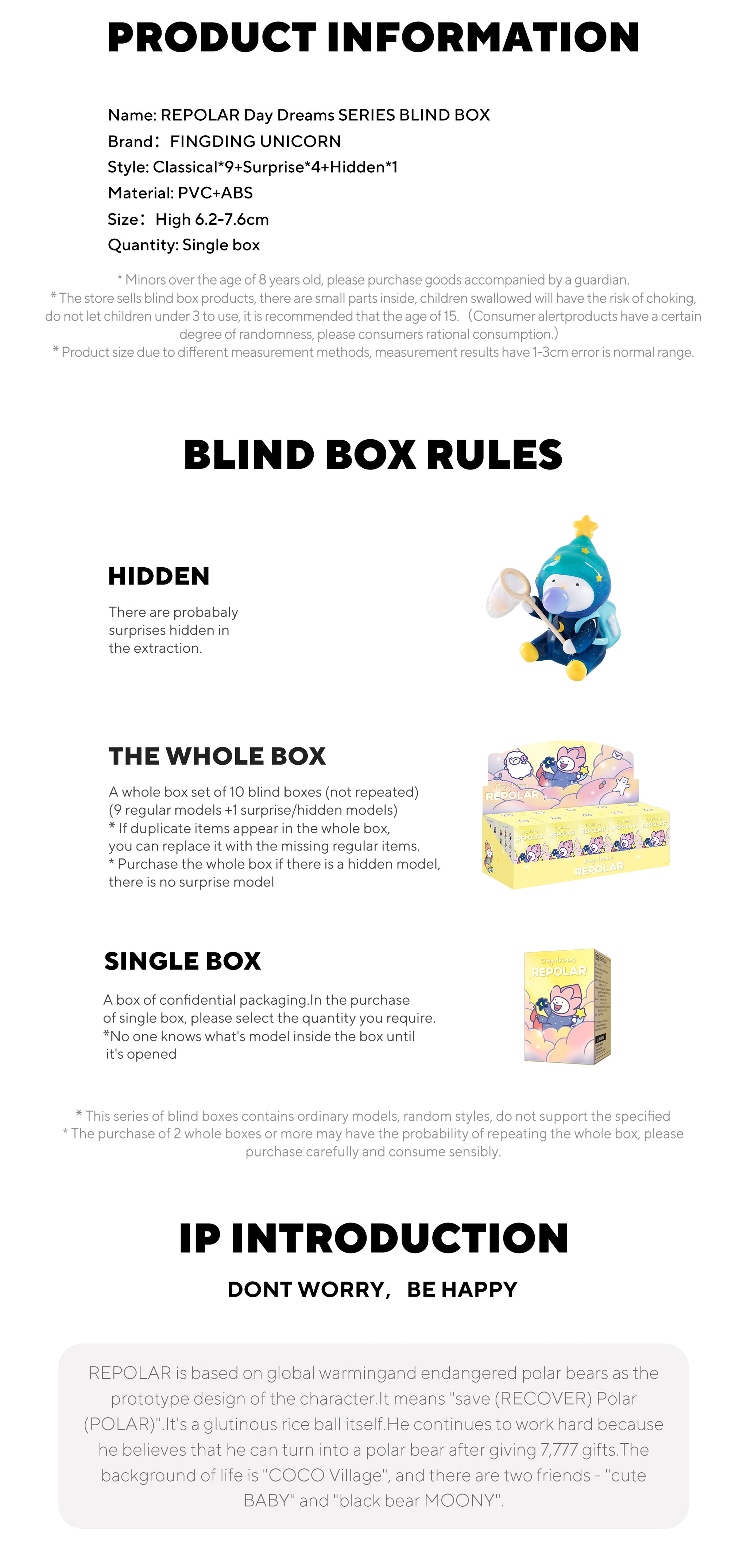 REPOLAR × FINDING UNICORN DAY DREAMS Finding Unicorn REPOLAR DAY DREAMS SERIES BLIND BOX Polar
