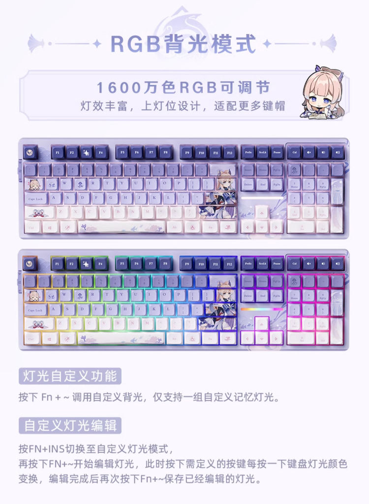 Genshin Impact - Sangonomiya Kokomi (Pearl of Wisdom) Mechanical Keyboard miHoYo - Nekotwo