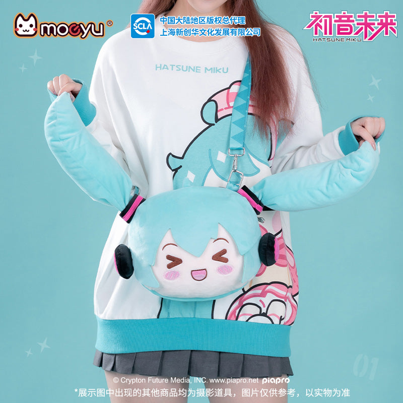 Hatsune Miku - Hatsune Miku Squinty Eyes Plush Crossbody Bag Moeyu ...