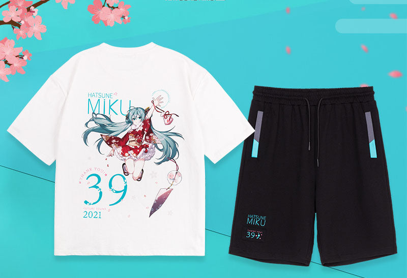 Nekotwo Hatsune Miku - Hatsune Miku Thank You 39 Future Sound 2021 T-shirt&Shorts Moeyu