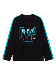 Nekotwo Hatsune Miku - Hatsune Miku 2021 Black Basic Long Sleeves T-Shirt Moeyu