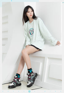 Nekotwo Hatsune Miku - Hatsune Miku White Basic Long Sleeve T-Shirt Moeyu