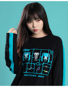 Nekotwo Hatsune Miku - Hatsune Miku 2021 Black Basic Long Sleeves T-Shirt Moeyu