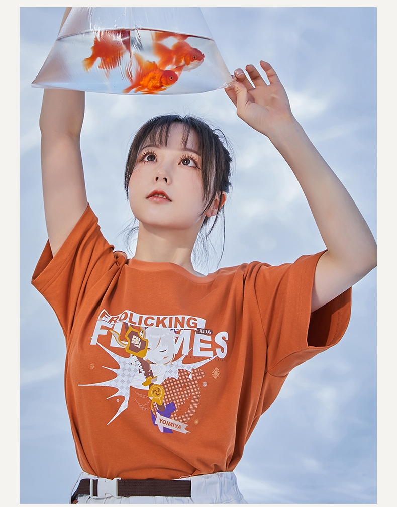 Nekotwo [Pre-order] Genshin Impact - Yoimiya Style Orange T-Shirt miHoYo