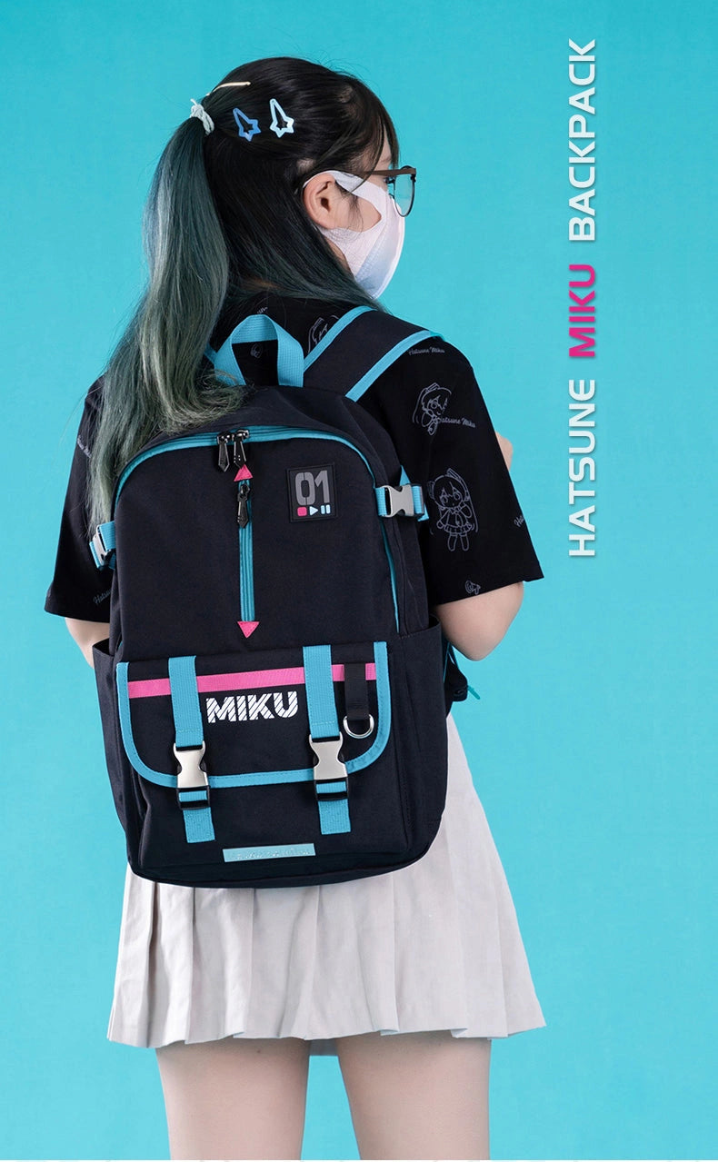 hatsune miku mini backpack (Pre-Order) - Moeyu x Hatsune Miku Bring home the ultimate kawaii accessory with the Hatsune Miku Cat NyaNya Plush Ita Backpack Hatsune Miku Pattern Design" Backpack