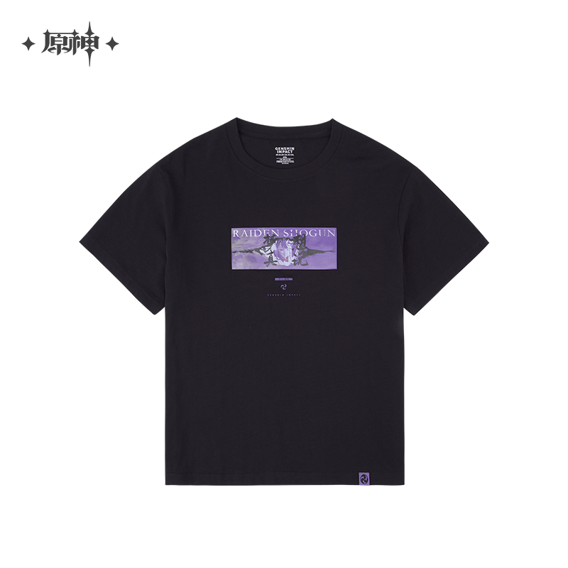 Nekotwo [Pre-order] Genshin Impact - Raiden Shogun Style Black T-Shirt miHoYo